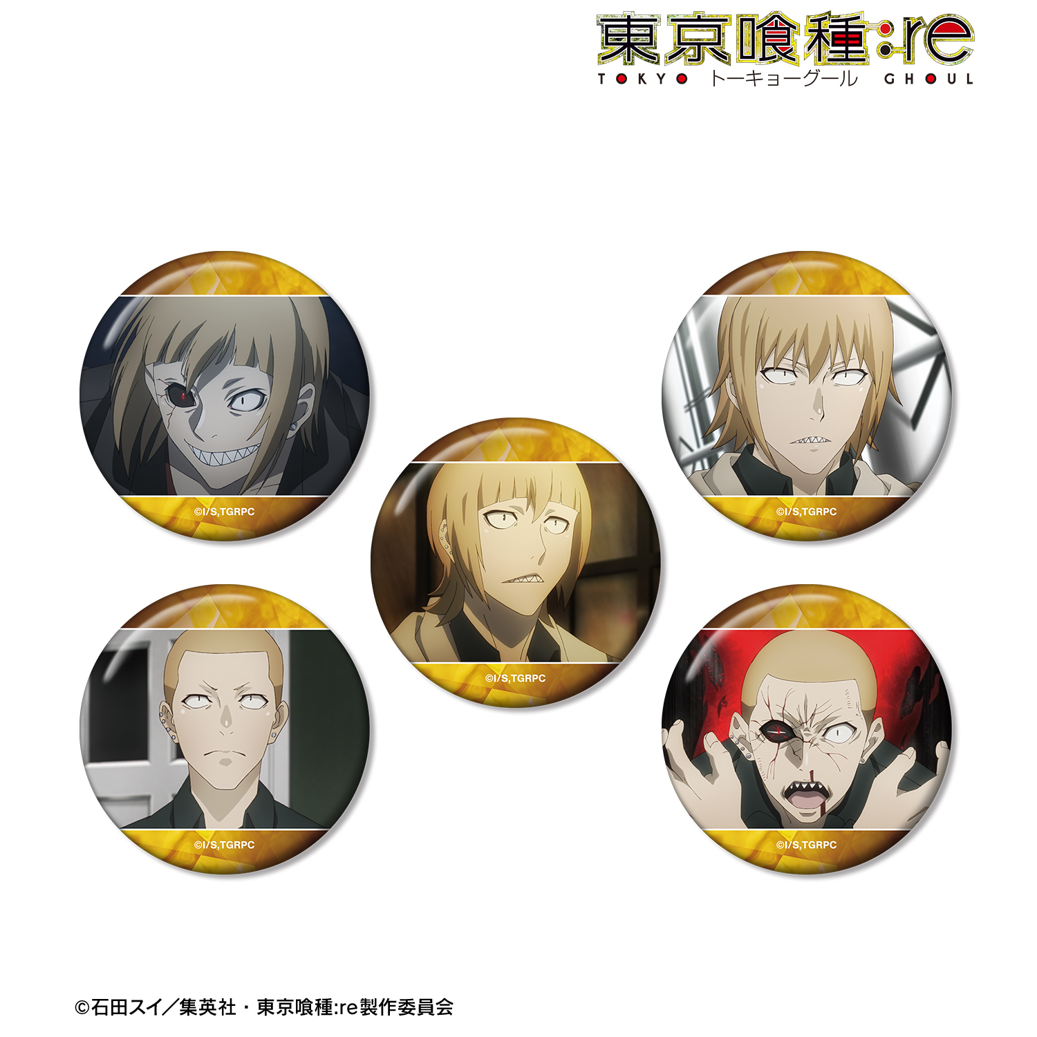 東京喰種トーキョーグール:re_不知吟士 場面写缶バッジ5個セット