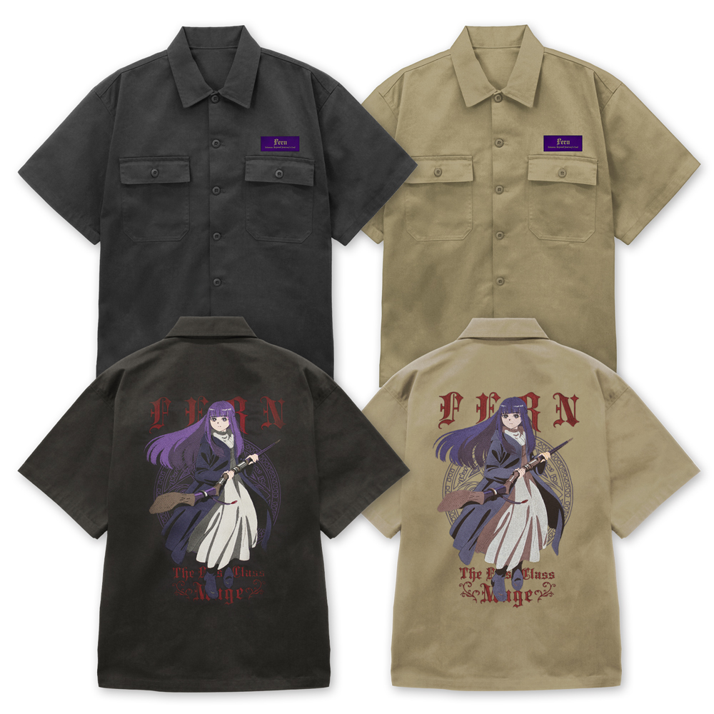 葬送のフリーレン_L_フェルン 刺繍ワークシャツ/GRAY