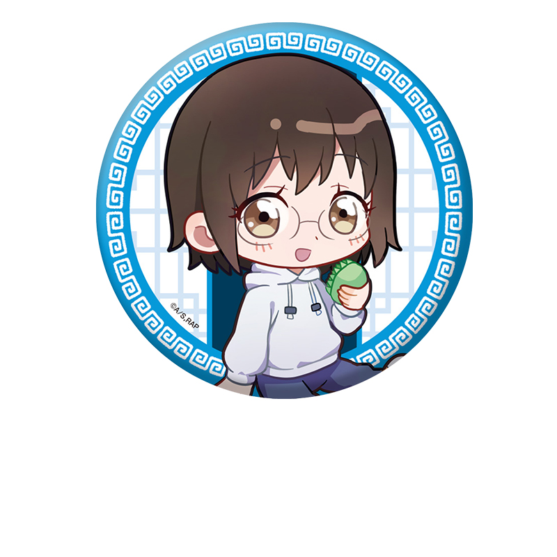 ラーメン赤猫_ぺたん娘缶バッジ 社 珠子
