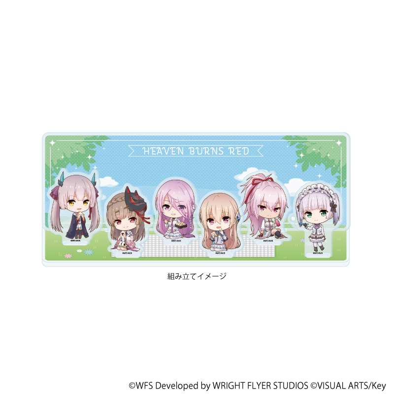 ヘブンバーンズレッド_アクリルジオラマ05/ピクニックver. 第30G部隊(ミニキャライラスト)