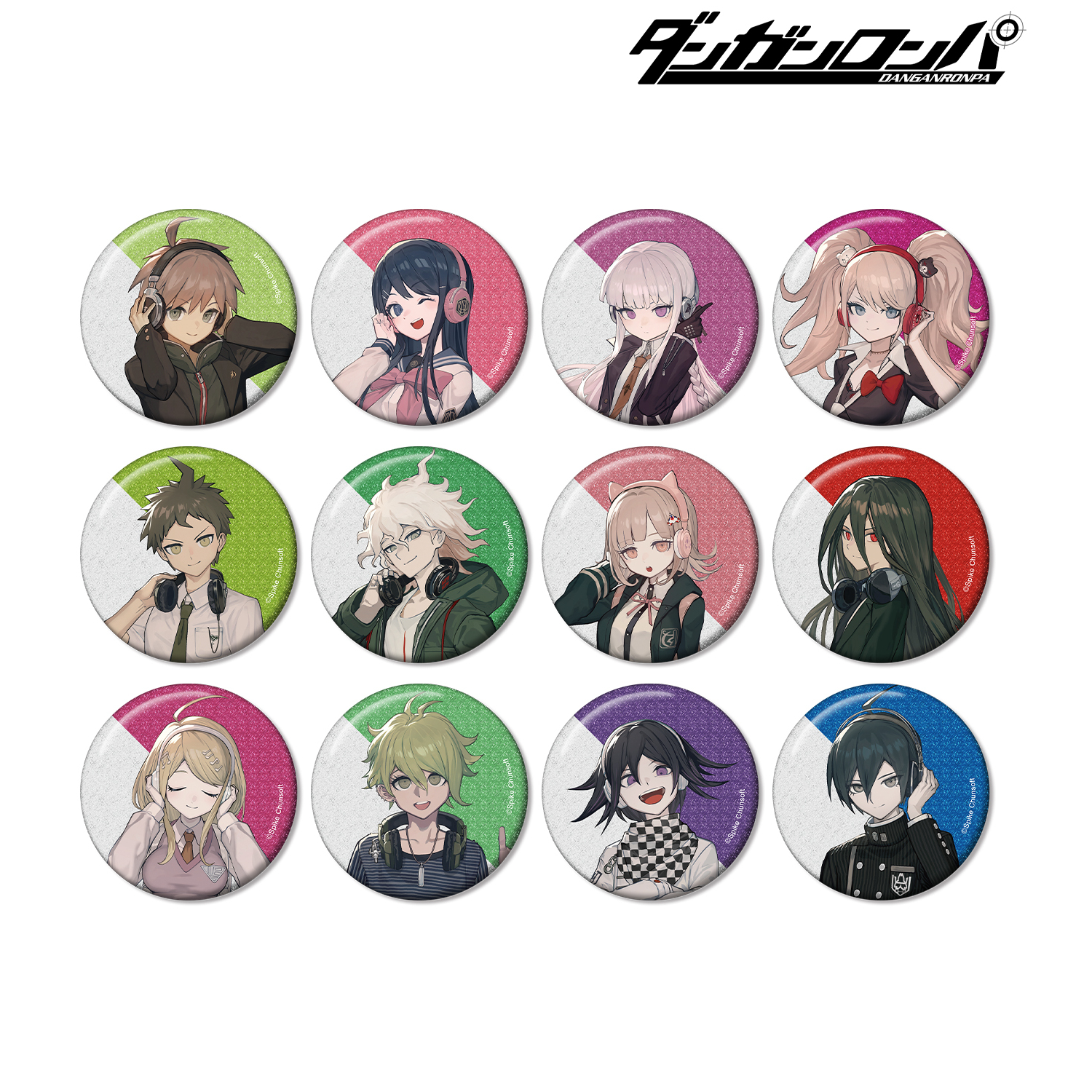 ダンガンロンパシリーズ_lackさんイラスト ヘッドフォンver. トレーディンググリッター缶バッジ(単位/コンプリートBOX/12パック入り)