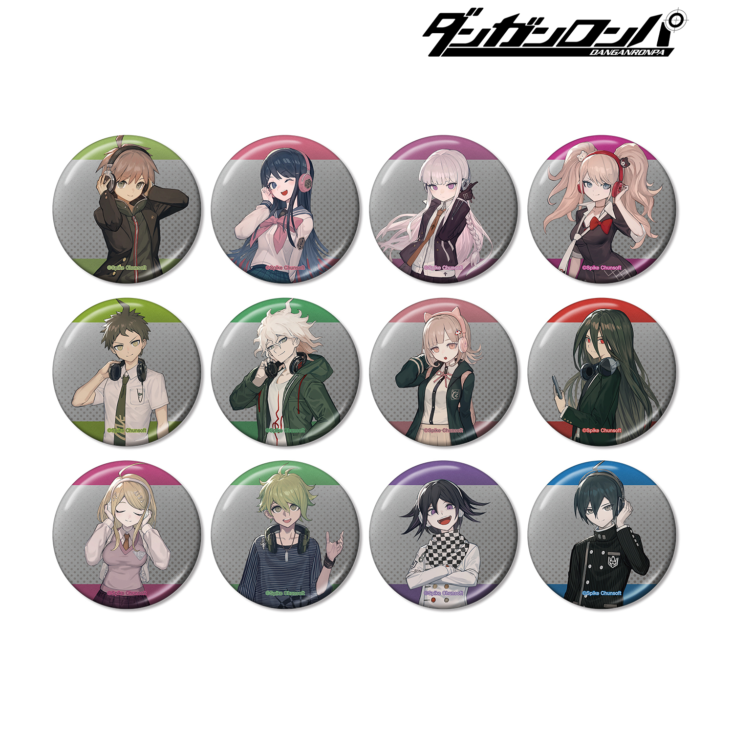 ダンガンロンパシリーズ_lackさんイラスト ヘッドフォンver. トレーディングメタリック缶バッジ(単位/コンプリートBOX/12パック入り)