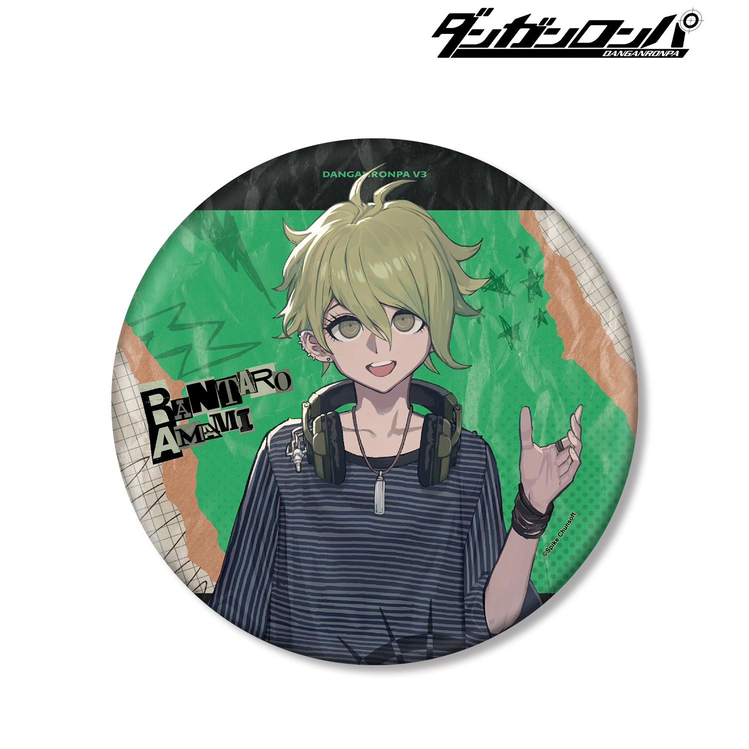 ダンガンロンパシリーズ_lackさんイラスト 天海 蘭太郎 ヘッドフォンver. BIG缶バッジ