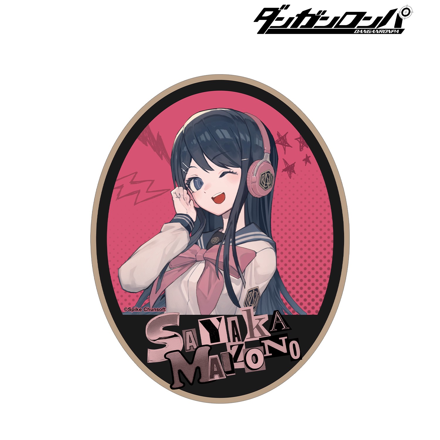 ダンガンロンパシリーズ_lackさんイラスト 舞園 さやか ヘッドフォンver. ダイカットステッカー