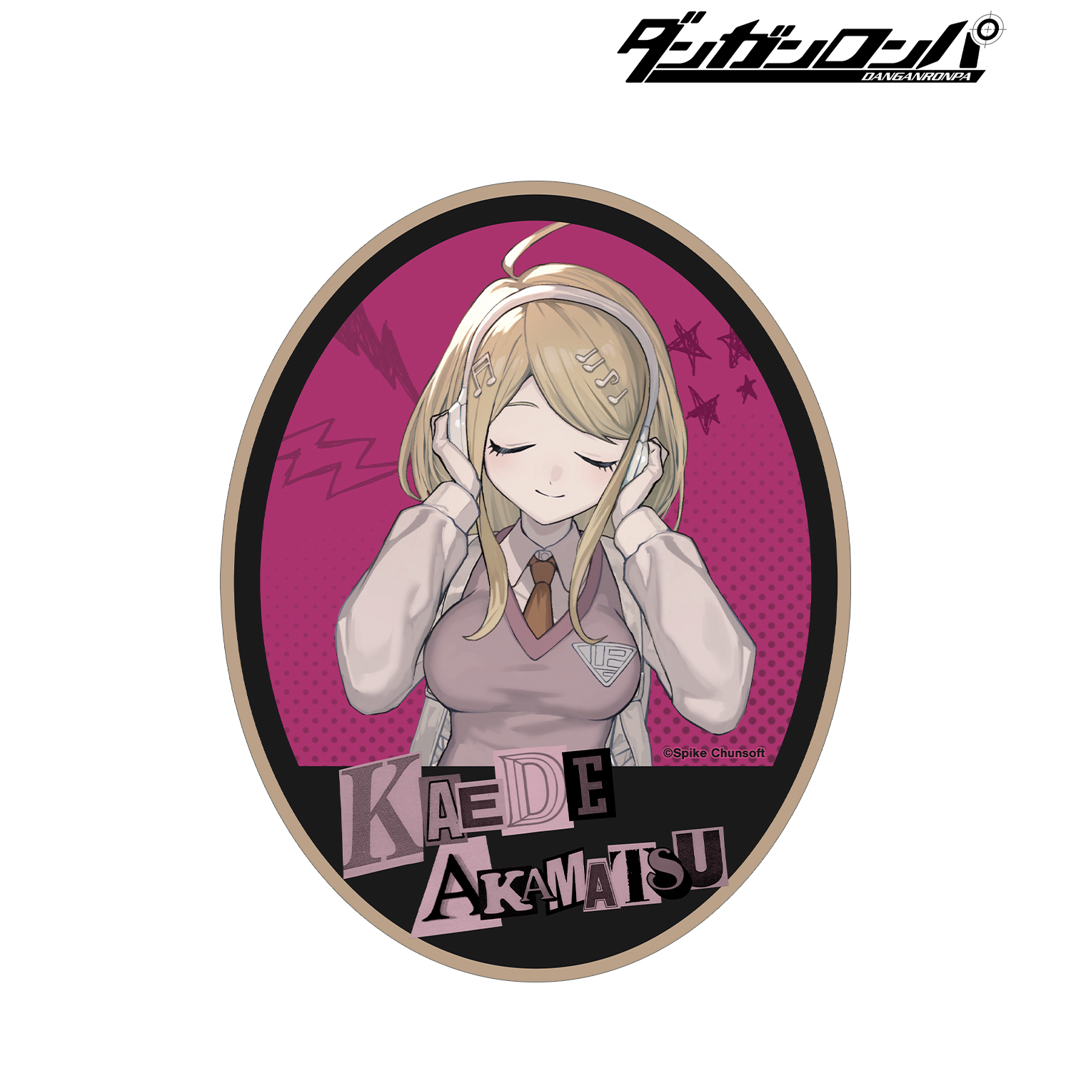 ダンガンロンパシリーズ_lackさんイラスト 赤松 楓 ヘッドフォンver. ダイカットステッカー