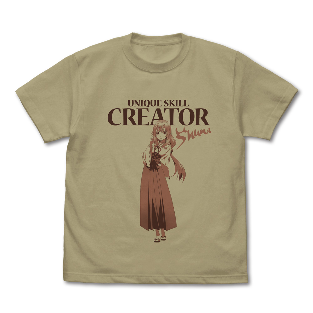 転生したらスライムだった件_XLサイズ_巫女姫シュナ Tシャツ/SAND KHAKI