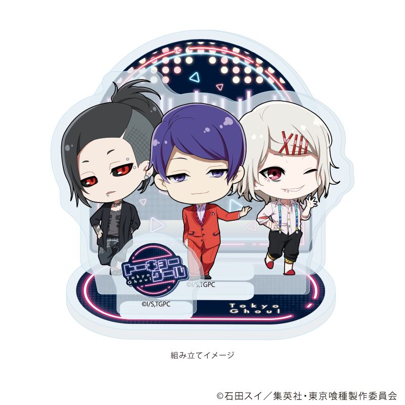 東京喰種 ウタ 缶バッジ アクリルスタンド 東京喰種_アクリルスタンドプレート02/月山＆ウタ＆什造(ミニキャラ