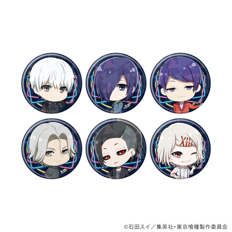東京喰種_(57mm)_ホログラム缶バッジ02/BOX(全6種)(ミニキャライラスト)【コンプリートBOX/6個入り】