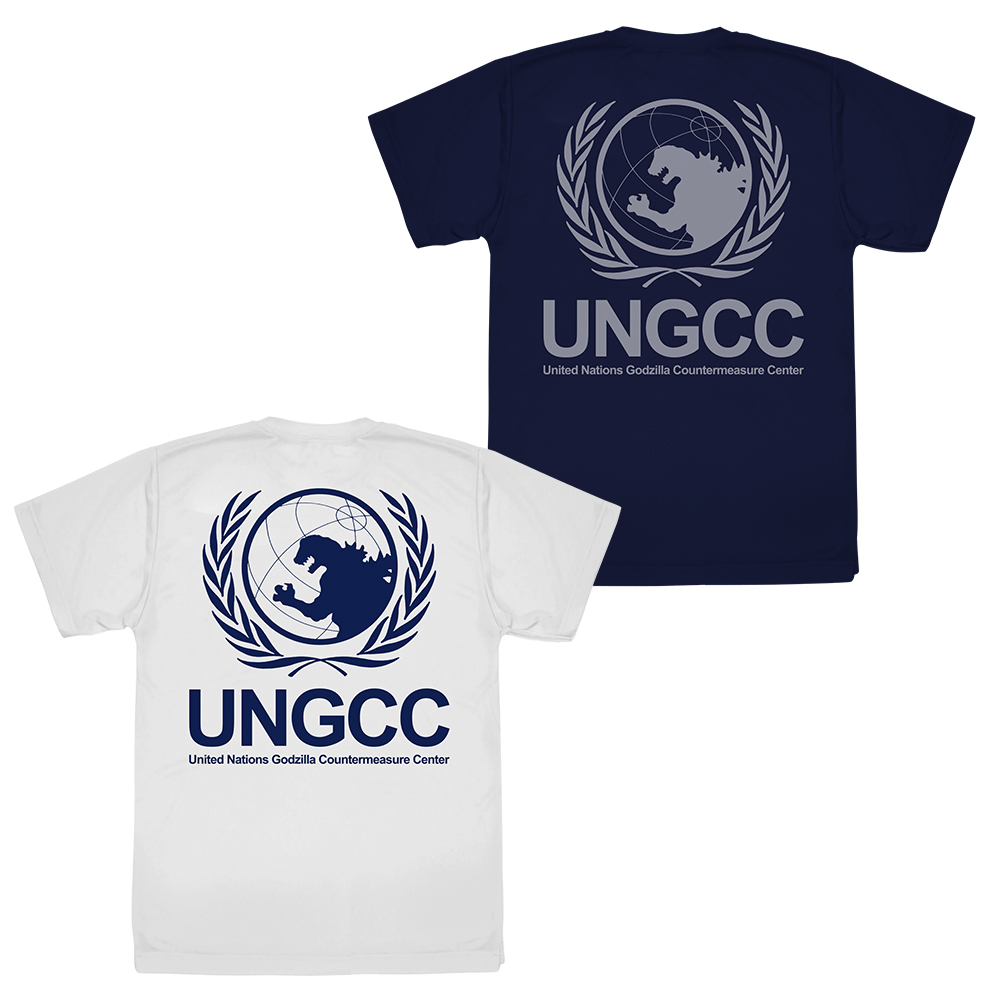ゴジラ_XLサイズ_国連G対策センター ロゴ ドライTシャツ/WHITE