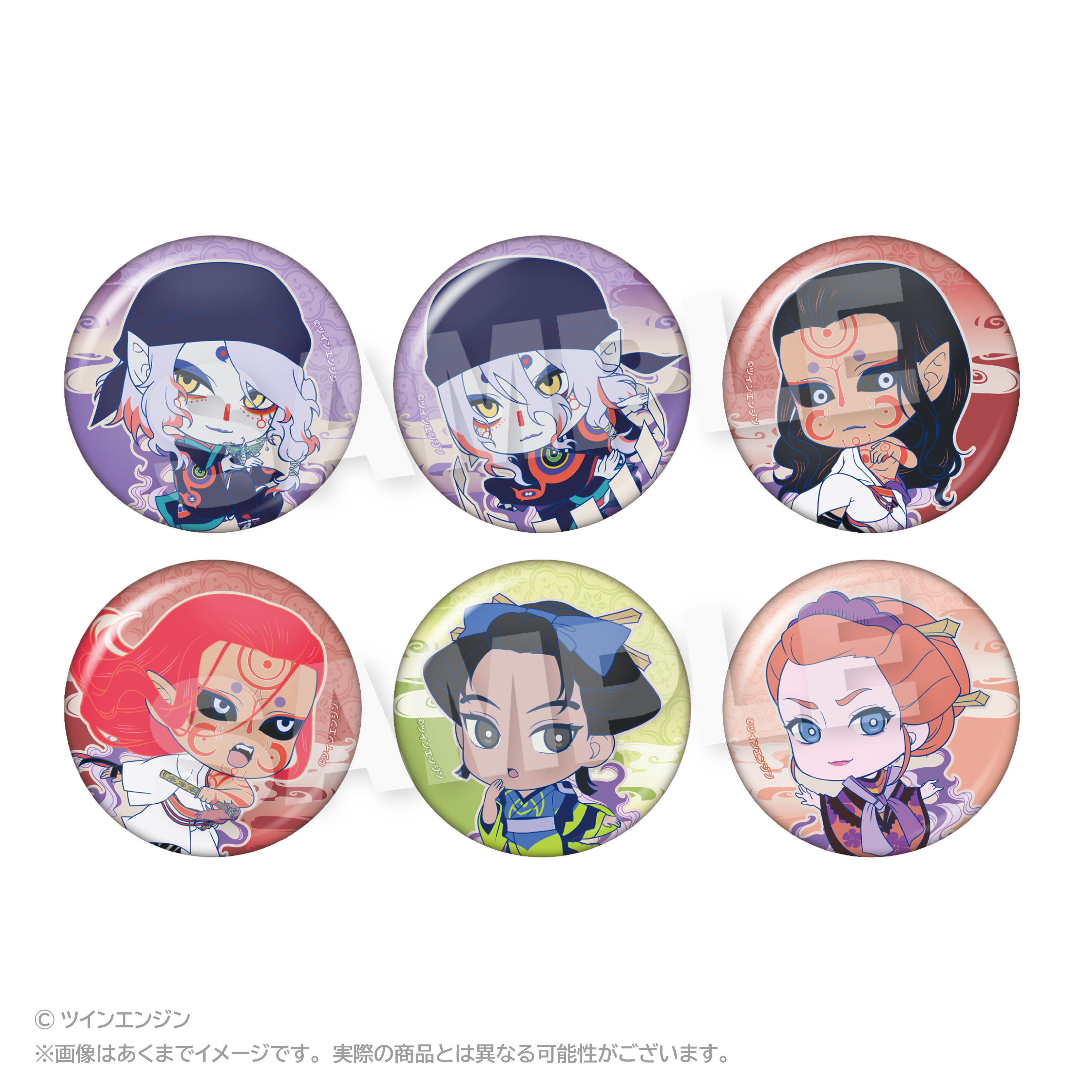 劇場版 モノノ怪 第二章 火鼠_トレーディングミニキャラ缶バッジ　【BOX／6個入り】