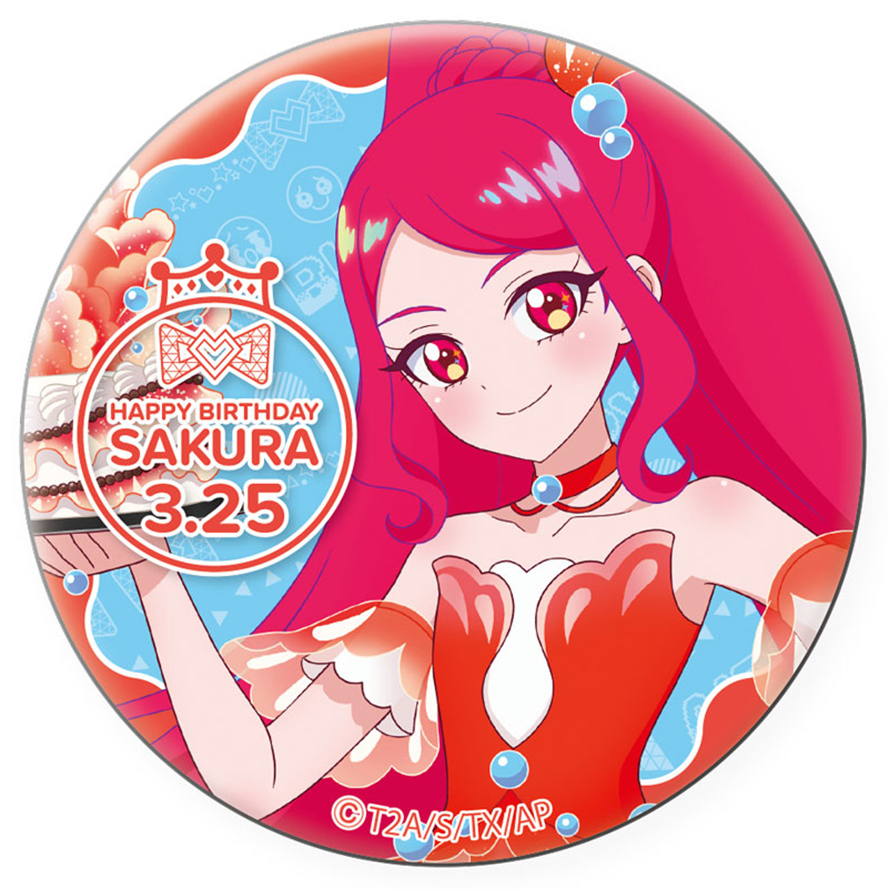 プリティーシリーズ_ハピプリバースデー202503　缶バッジサクラ