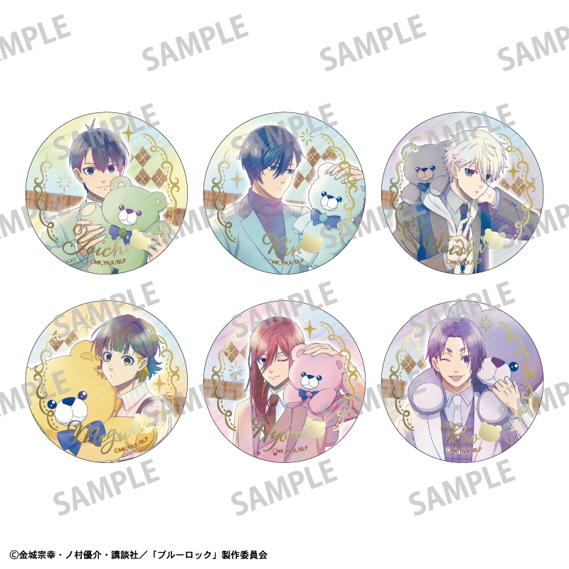 ブルーロック_トレーディング箔押し缶バッジ テディベア カミアニTOUCHver.　【BOX／6個入り】