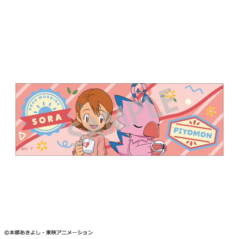 デジモンアドベンチャー_ロングスクエア缶バッジ 武之内空＆ピヨモン/ 寝起き
