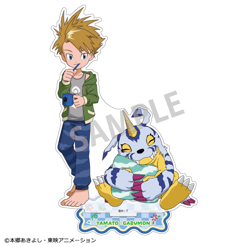 デジモンアドベンチャー_アクリルスタンド  石田ヤマト＆ガブモン/寝起き