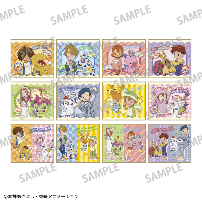 デジモンアドベンチャー_トレーディングミニ色紙/寝起き　【BOX／12個入り】