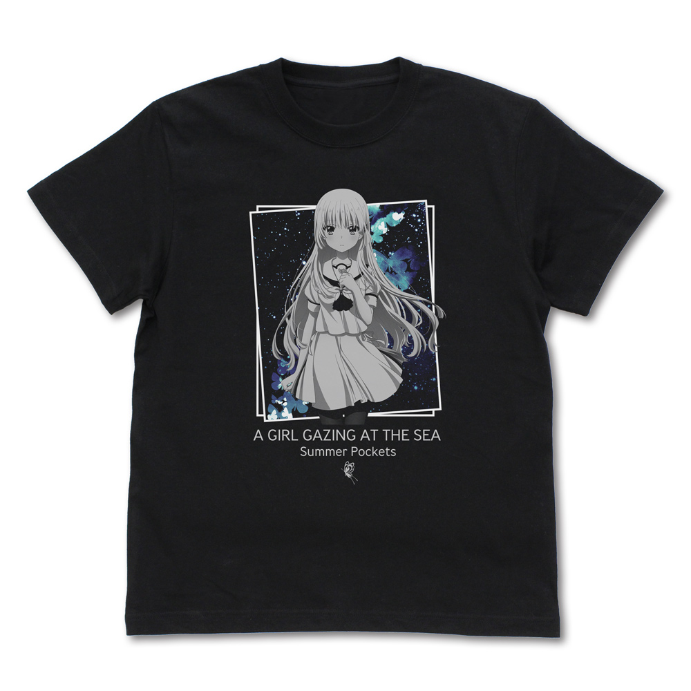 Summer Pockets_Lサイズ_鳴瀬しろは Tシャツ/BLACK	
