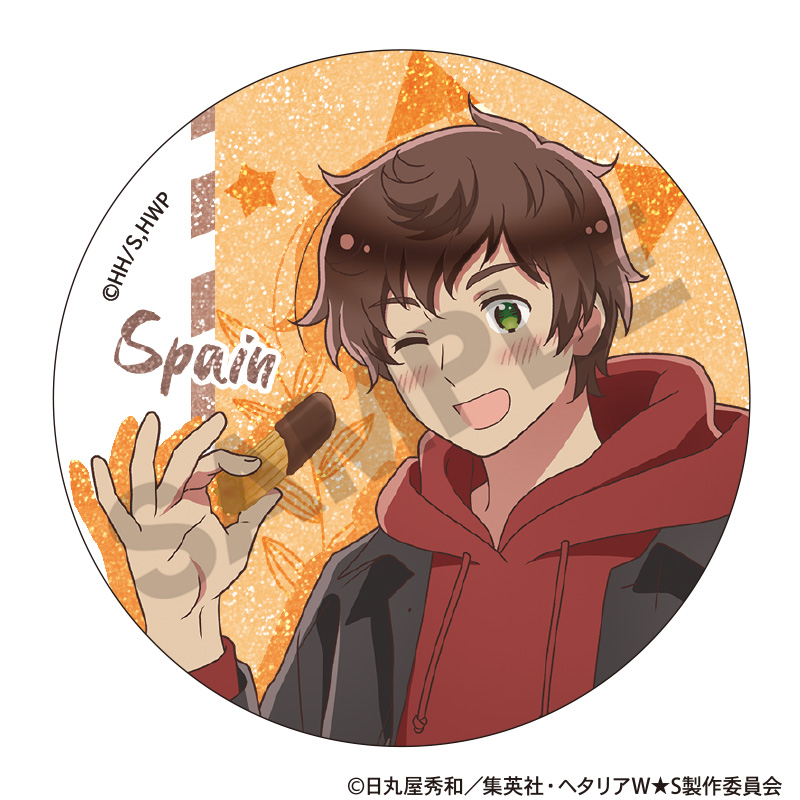 ヘタリア World☆Stars_トレーディンググリッター缶バッジ 食べ歩き