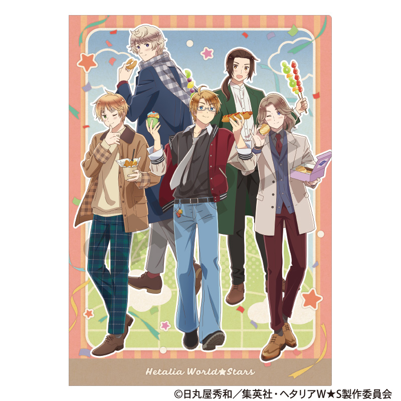 ヘタリア World★Stars_シングルクリアファイル　ピンク　食べ歩きグルメ