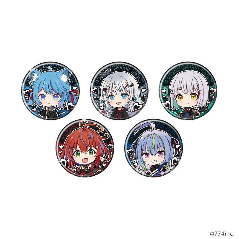 ななしいんく_缶バッジ04/コンプリートセット(全5種)(ミニキャライラスト)【コンプリートセット/5個入り】