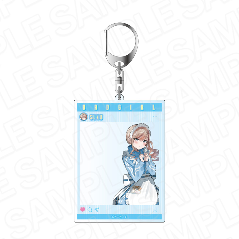 ばっどがーる_SNS風アクリルキーホルダー 涼風 涼 ジャージメイド ver.