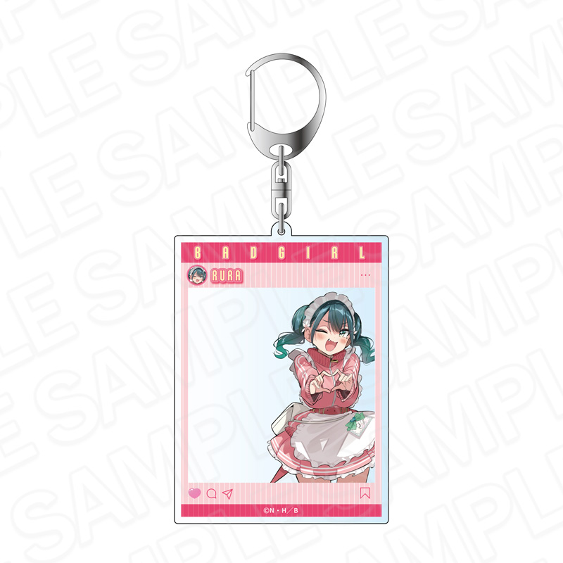 ばっどがーる_SNS風アクリルキーホルダー 瑠璃葉るら ジャージメイド ver.