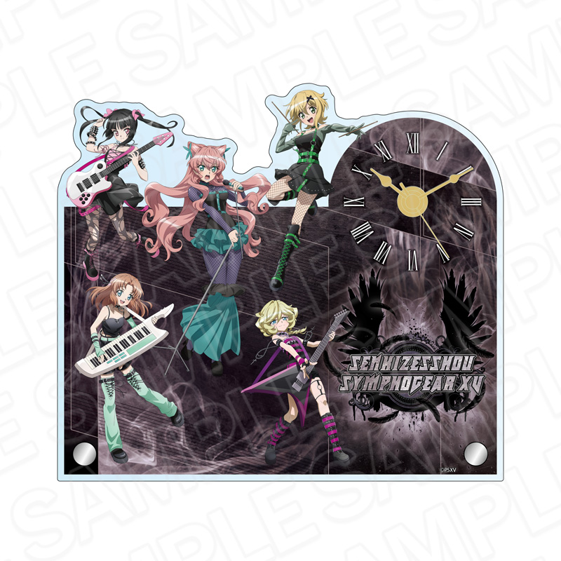 戦姫絶唱シンフォギアXV_アクリルクロック マリア&調&切歌&セレナ&キャロル ヘヴィメタル ver.