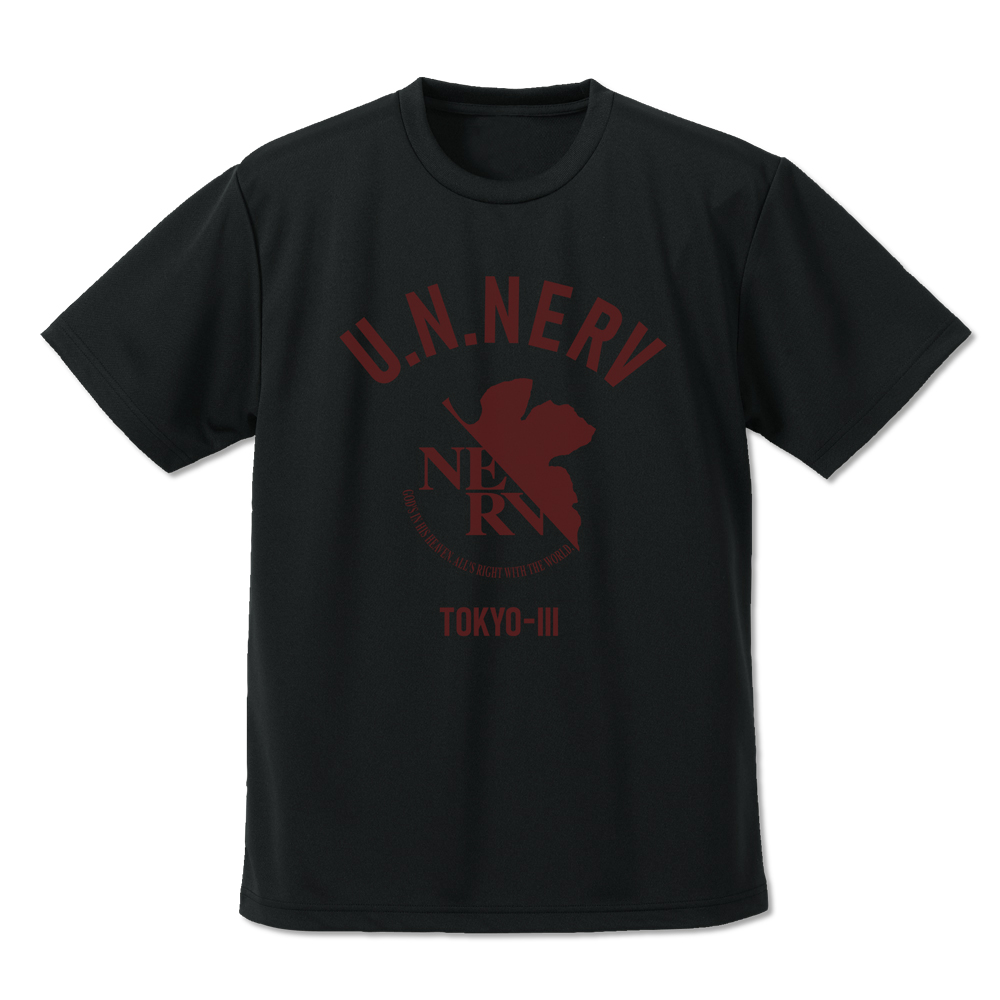 EVANGELION_Lサイズ_NERV ドライTシャツ/BLACK