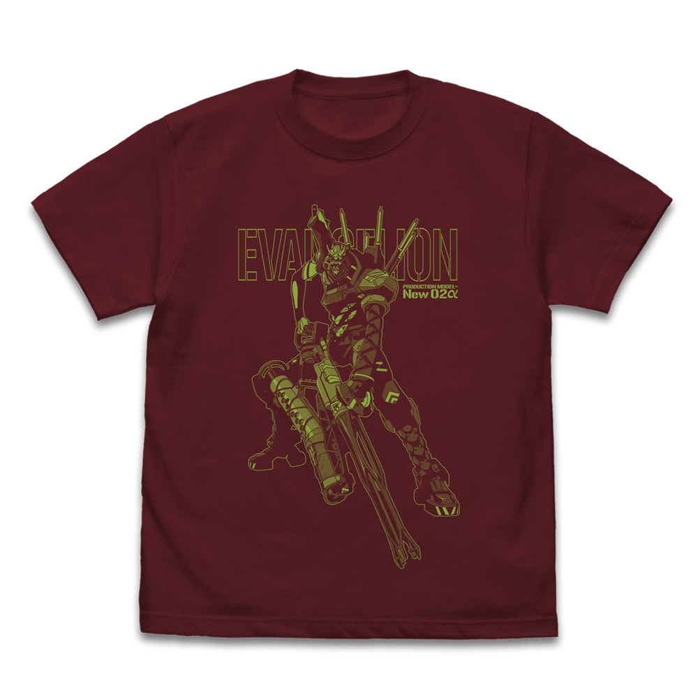 EVANGELION_Mサイズ_エヴァンゲリオン新2号機α Tシャツ/BURGUNDY