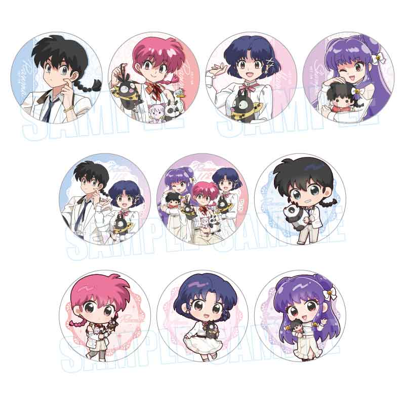 らんま1/2_トレーディング缶バッジ ぬいぐるみといっしょ　【コンプリートBOX／10個入り】