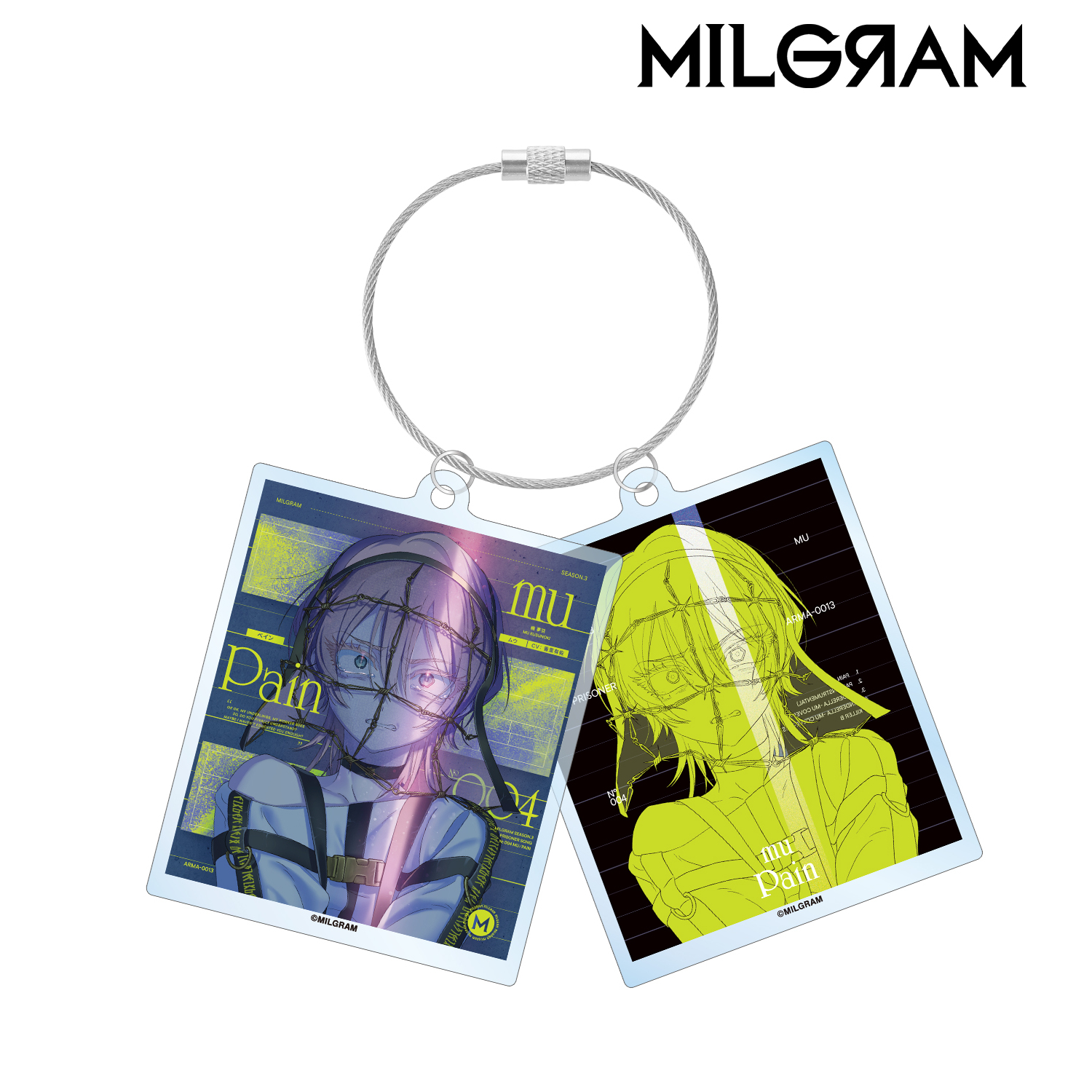 MILGRAM -ミルグラム-_ムウ『ペイン』 ジャケットイラストver. 2連ワイヤーBIGアクリルキーホルダー