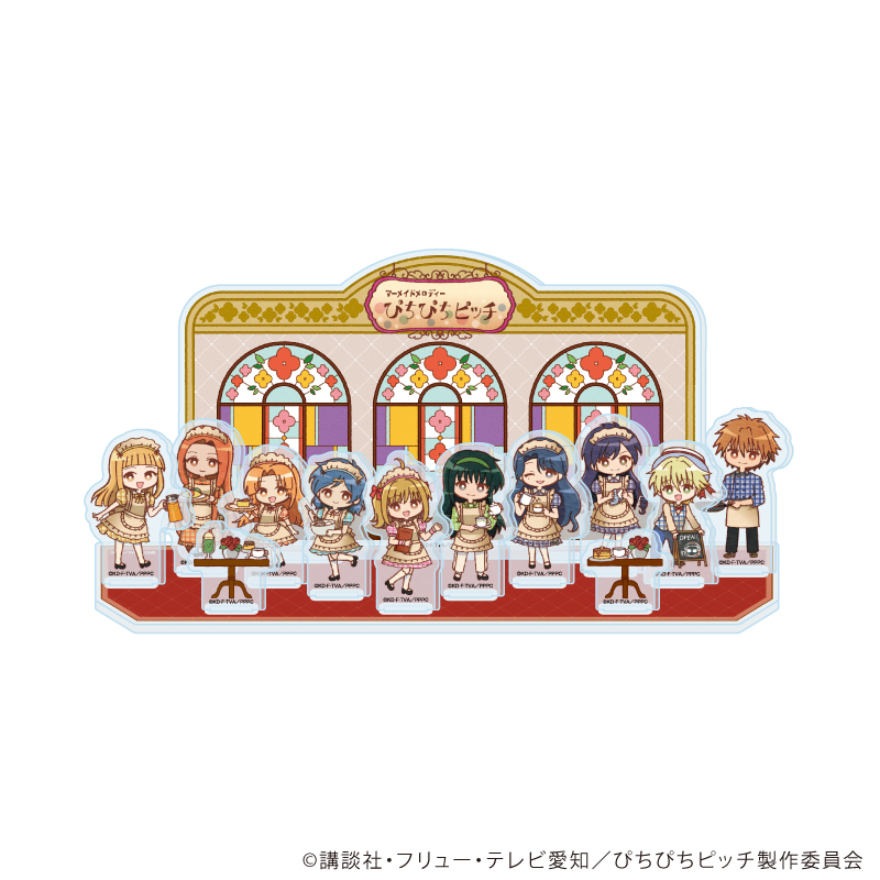 マーメイドメロディーぴちぴちピッチ_アクリルジオラマ03/整列デザインA レトロ喫茶ver.(レトロアートイラスト)