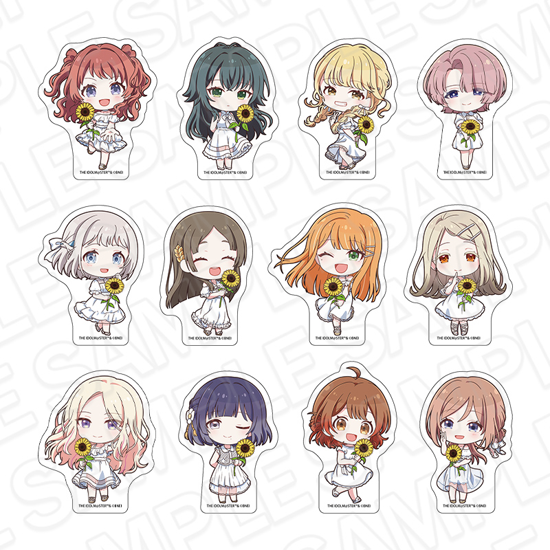 学園アイドルマスター_ダイカットステッカー(ブラインド) sunflower ミニキャラ ver.　【コンプリートOPP／12個入り】