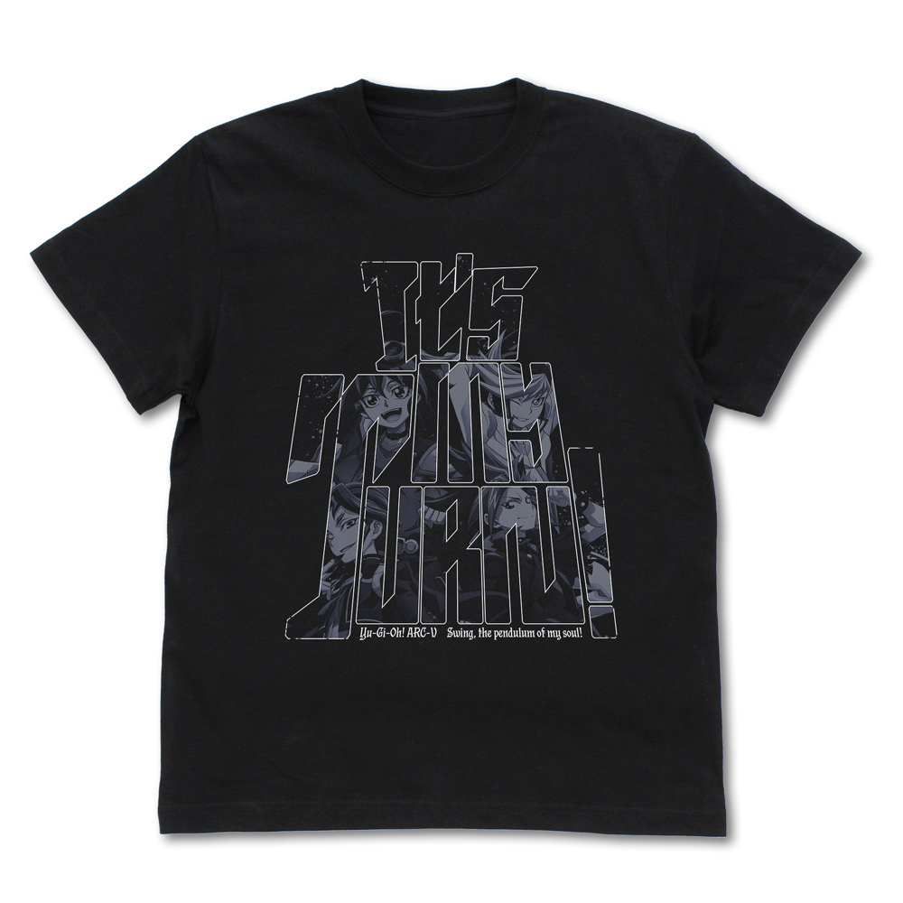 遊☆戯☆王ARC-Ⅴ_Sサイズ_榊遊矢&ユート&ユーゴ&ユーリの「俺達のターン!」Tシャツ/BLACK