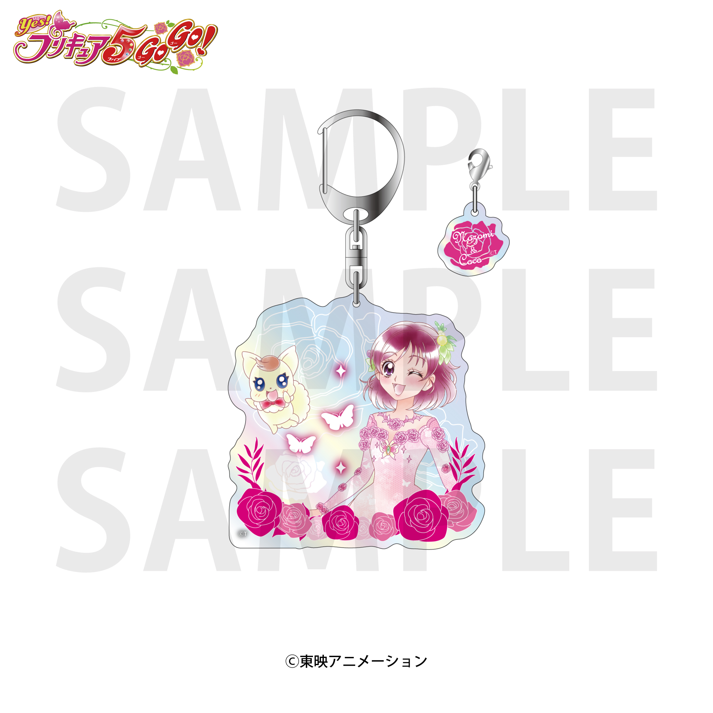 Yes！プリキュア5GoGo！_オーロラアクリルキーホルダー 夢原のぞみ＆ココ