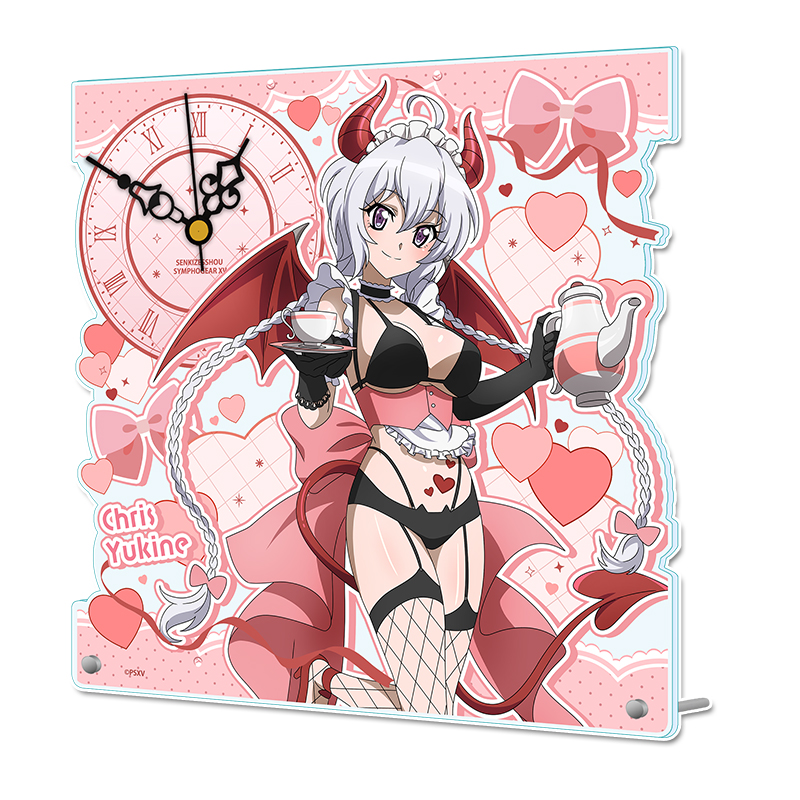 戦姫絶唱シンフォギアXV_描き下ろし　アクリル置時計【雪音 クリス】 小悪魔ウェイトレス