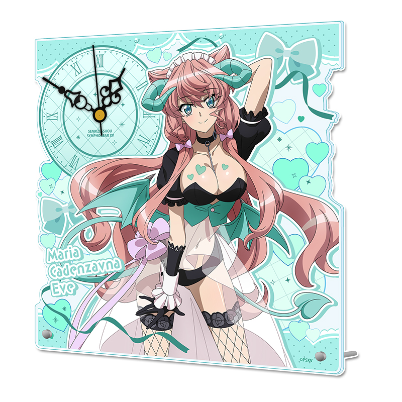 戦姫絶唱シンフォギアXV_描き下ろし　アクリル置時計【マリア・カデンツァヴナ・イヴ】小悪魔ウェイトレス