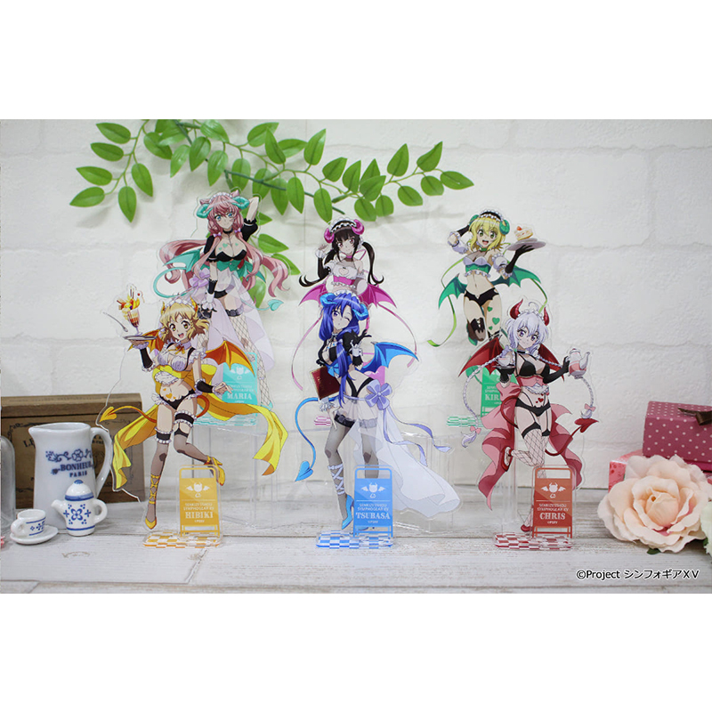 戦姫絶唱シンフォギアＸＶ BIGアクリルスタンド　し全種類　小悪魔ウェイトレス 戦姫絶唱シンフォギアXV 小悪魔ウェイトレス 月読調 アクリル