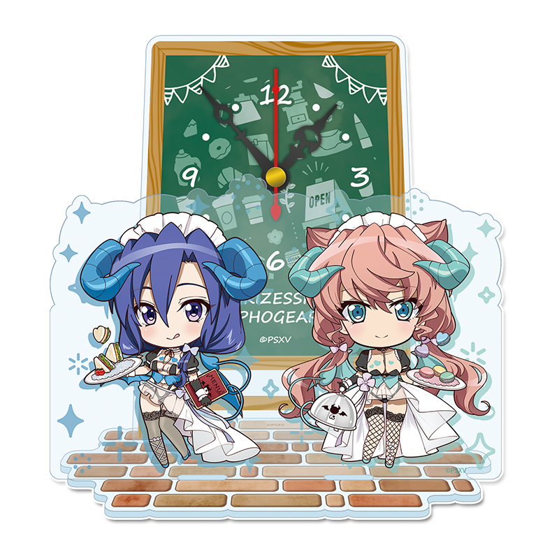 戦姫絶唱シンフォギアXV_ぷちちょこ　ミニアクリル置時計【風鳴 翼&マリア・カデンツァヴナ・イヴ】小悪魔ウェイトレス