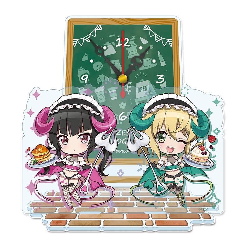 戦姫絶唱シンフォギアXV_ぷちちょこ　ミニアクリル置時計【月読 調&暁 切歌】小悪魔ウェイトレス