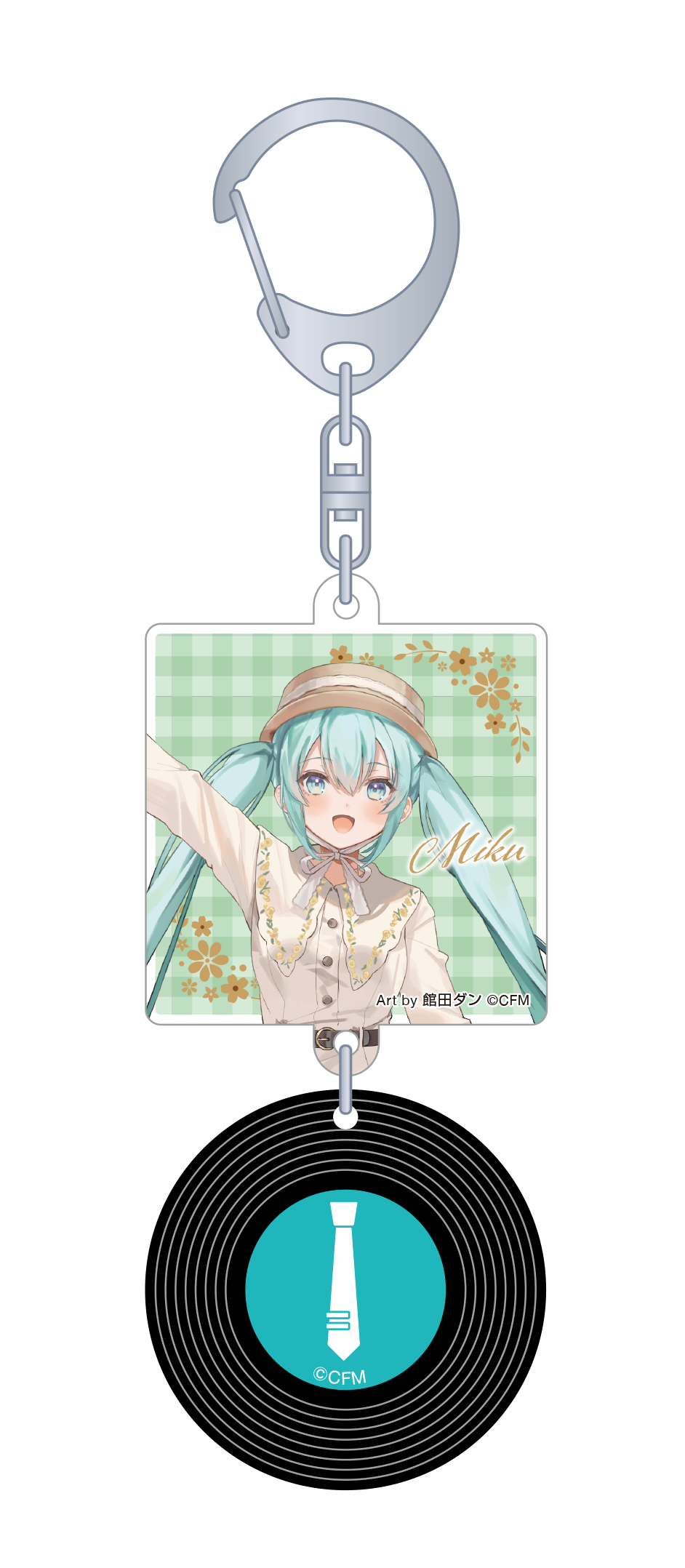 初音ミクシリーズ_レコード風キーホルダー／レジャフェス　A　初音ミク