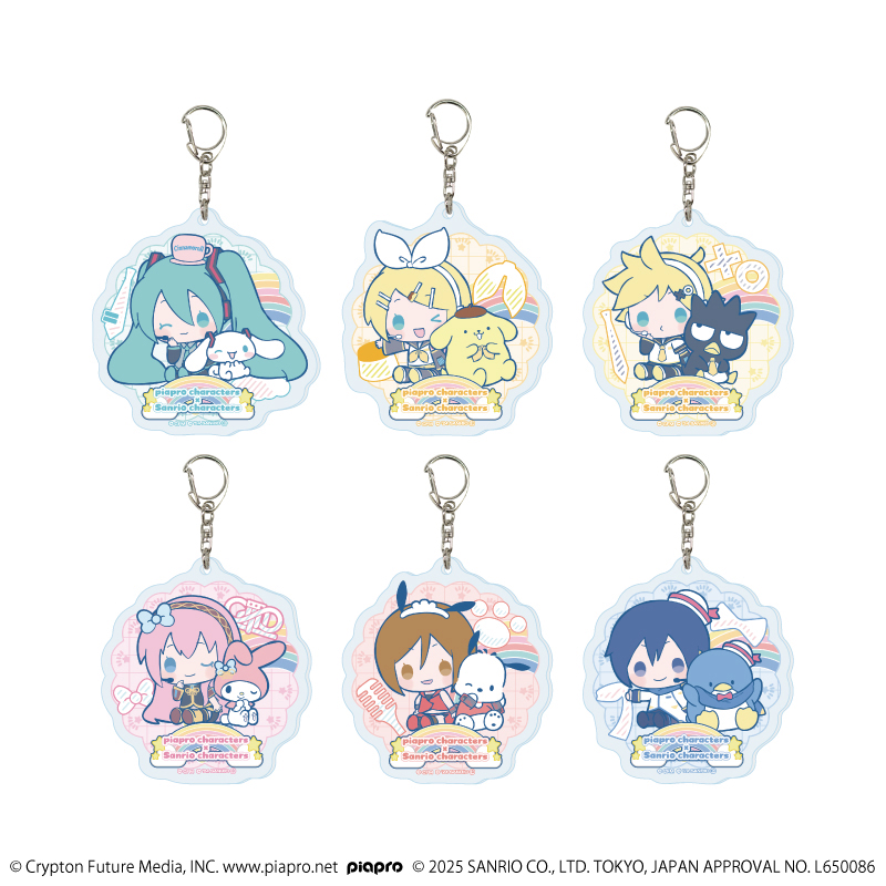 ピアプロキャラクターズ×サンリオキャラクターズ_ホログラムアクリルキーホルダー01/コンプリートセット(全6種)(コラボイラスト)【コンプリートセット/6個入り】