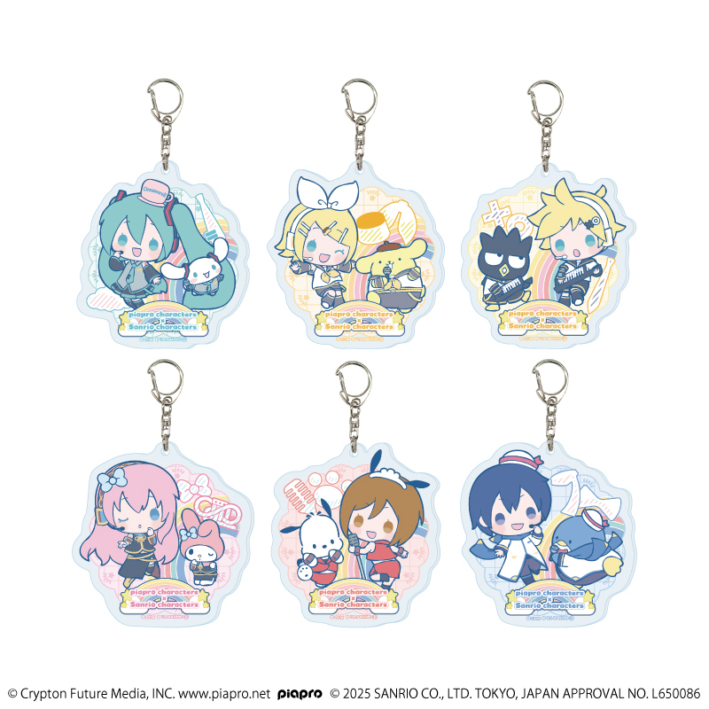 ピアプロキャラクターズ×サンリオキャラクターズ_ホログラムアクリルキーホルダー02/コンプリートセット(全6種)(コラボイラスト)【コンプリートセット/6個入り】
