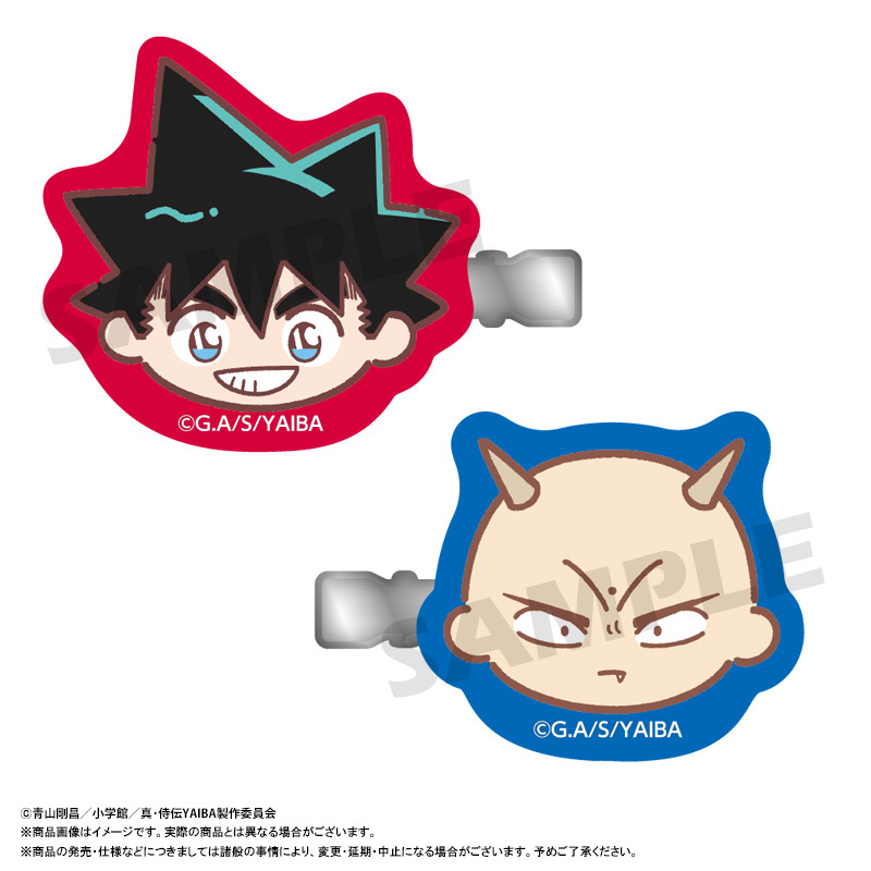 真･侍伝YAIBA_ゆるころフェイス　ヘアクリップセット　A　鉄 刃＆鬼丸 猛