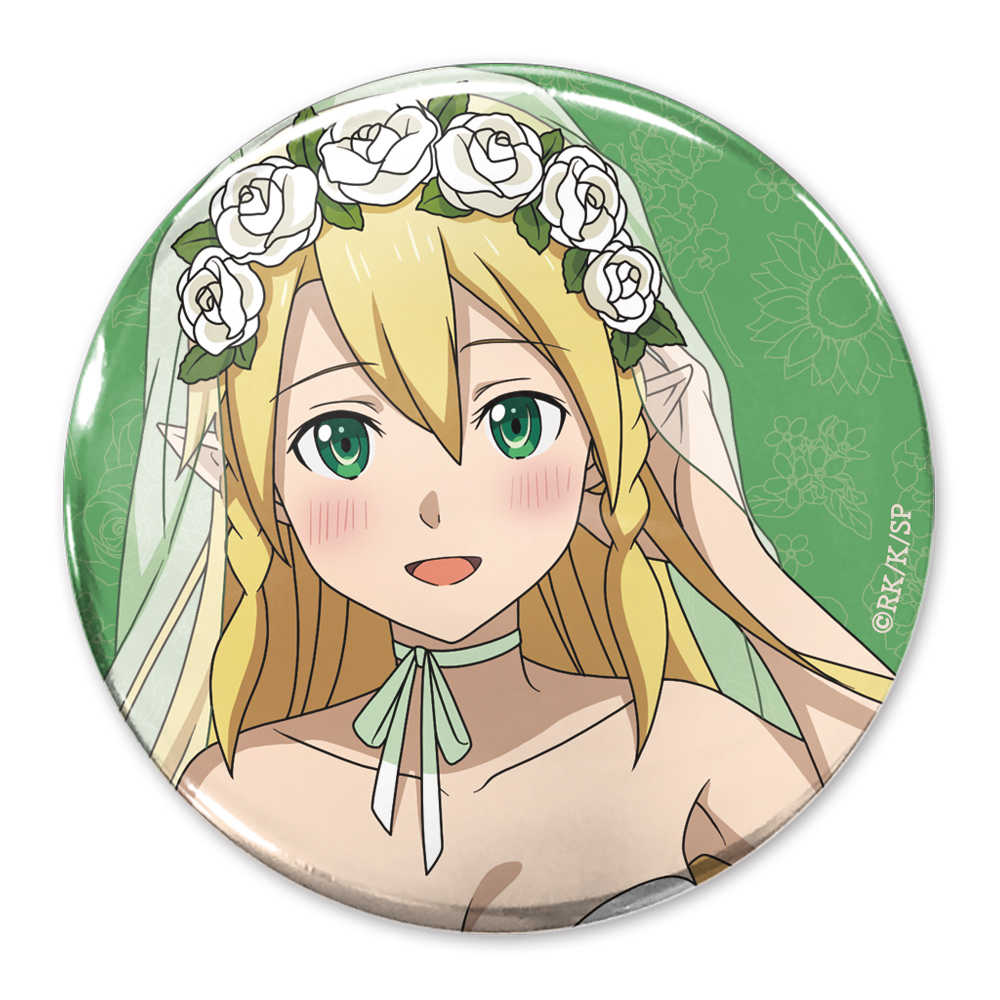 ソードアート・オンライン_描き下ろし リーファ 65mm缶バッジ ウェディングドレスVer.