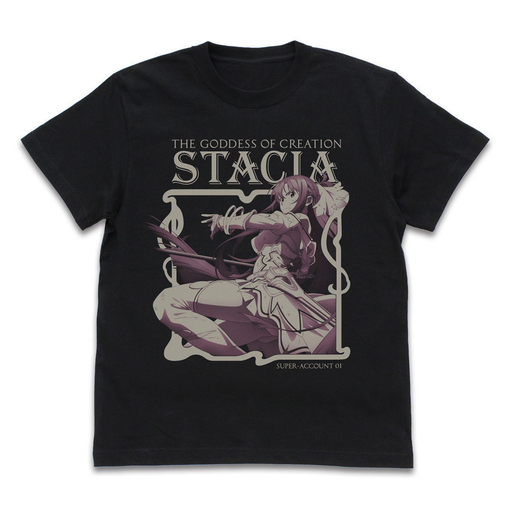 ソードアート・オンライン_XLサイズ_UW《創世神ステイシア》アスナ Tシャツ/BLACK