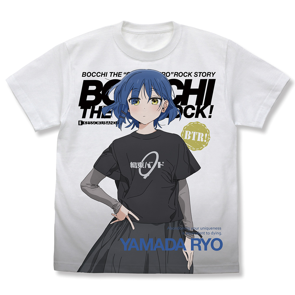 ぼっち・ざ・ろっく!_Mサイズ_山田リョウ フルグラフィックTシャツ/WHITE