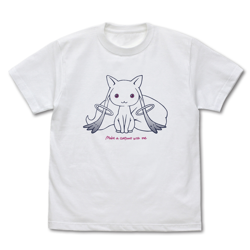 劇場版 魔法少女まどか☆マギカ[新編]叛逆の物語_XLサイズ_キュゥべえ ラインアート Tシャツ/WHITE