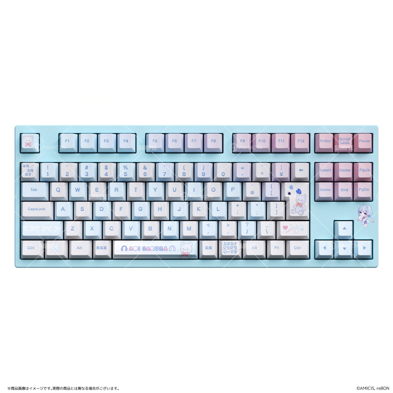 碧依さくら　ゲーミングキーボード　80HE 碧依さくら×AMICIS】ゲーミングキーボード 80HE 日本語配列 | 碧依