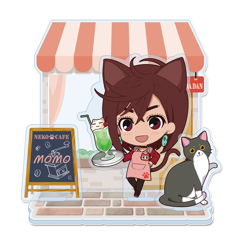 ダンダダン_ぷちちょこ ミニアクリルジオラマ 【モモ】 猫カフェ