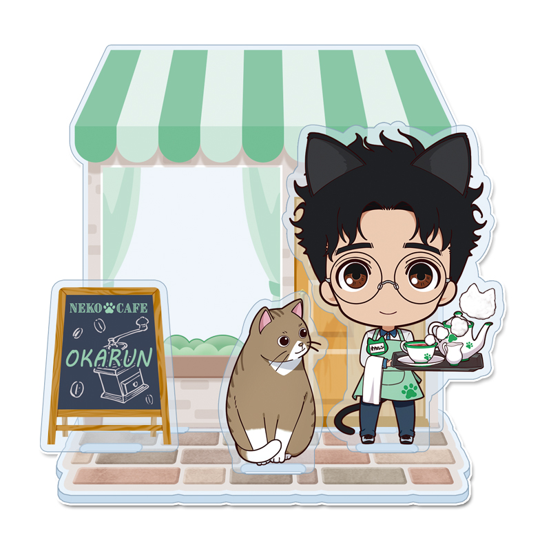 ダンダダン_ぷちちょこ ミニアクリルジオラマ 【オカルン】 猫カフェ